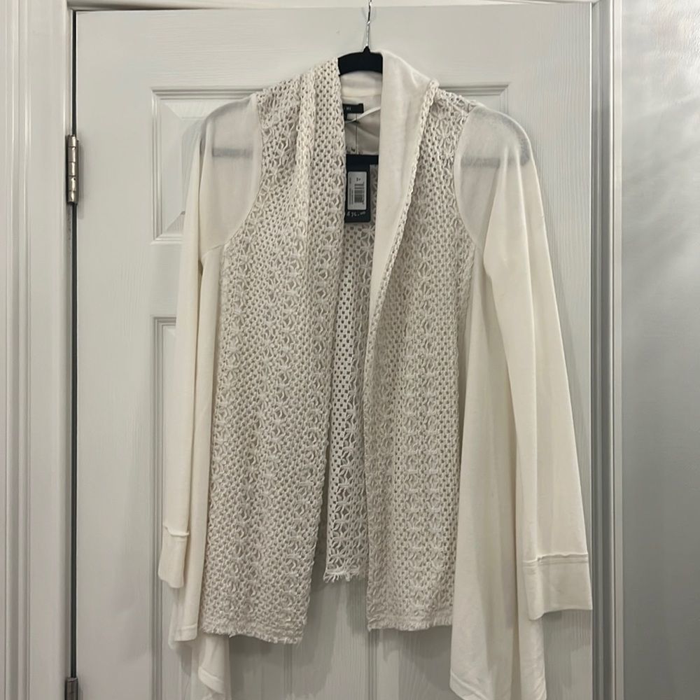 Miss Me Cream Open-Front Sweater